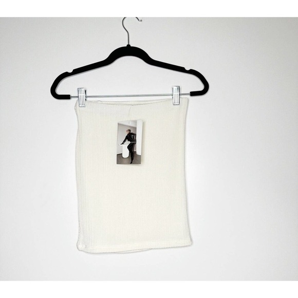 NWT Naked Wardrobe Stretchy The Tube Crop Top Women's Cream Size S - Picture 3 of 5